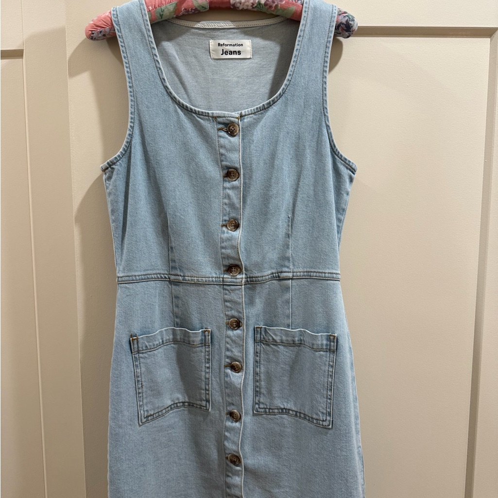 Reformation Denim Mini Dress Amalfi Wash Size 4